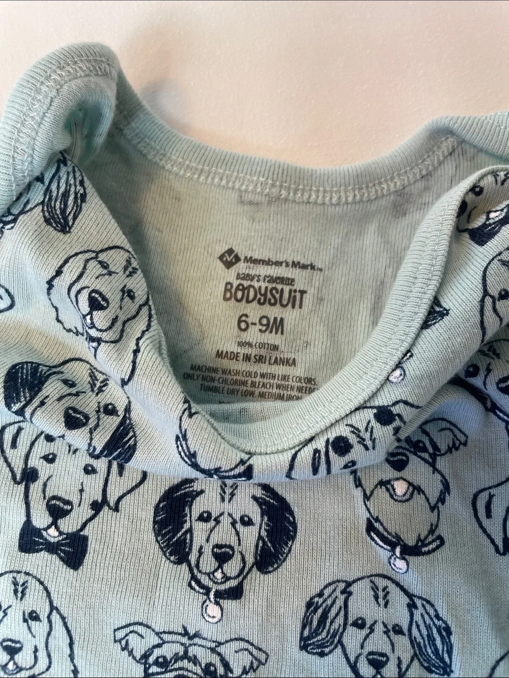 Toddler Short Sleeve Dog Print Pajama Tops - Mint Green & White